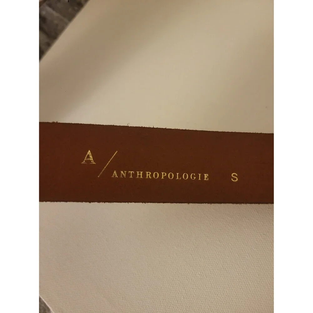 Anthropologie Honey Brown Leather Boho Belt Sz S - Picture 6 of 8